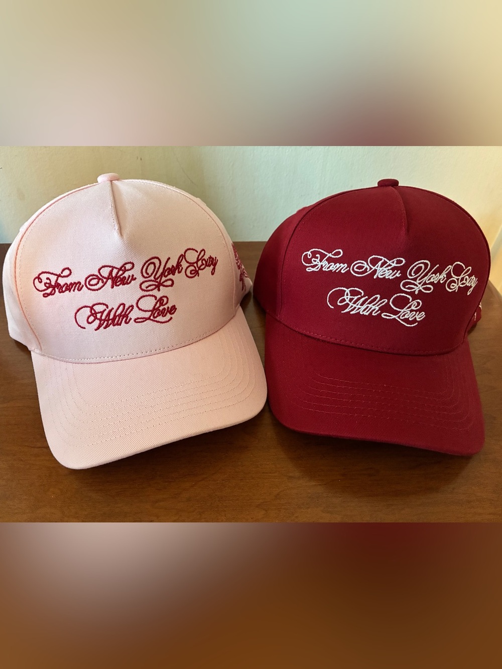 From New York City with Love - Tribeca - 2 Brand New Pink Hat Cap - Floral